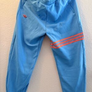 Adidas Original pulse Blue joggers Track Pants with orange accent